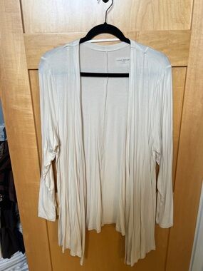 Lane Bryant Draped Open Front Cardigan - Cream